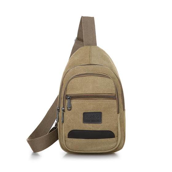 
Chest bag canvas men's breast bag Korean version men's bag casual small backpack shoulder bag multifunctional sports crossbody bag