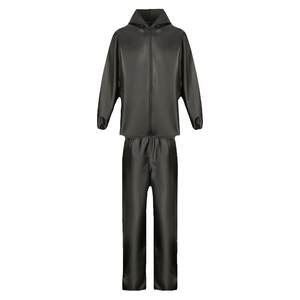 Leather leather pants men's work clothes set Takeaway motorcycle locomotive spring and autumn windproof waterproof and dustproof dustproof and loose jacket