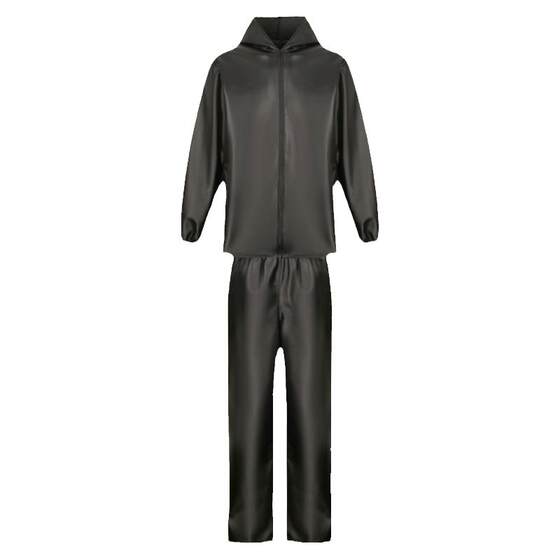 Leather leather pants men's work clothes set Takeaway motorcycle locomotive spring and autumn windproof waterproof and dustproof dustproof and loose jacket