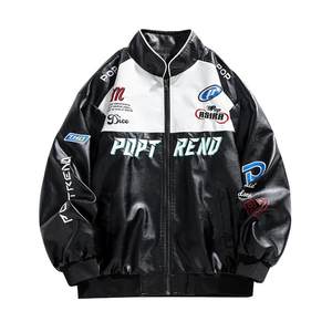 
NASA STUSY American retro 2025 autumn and winter new men's bomber jacket leather jacket motorcycle suit
