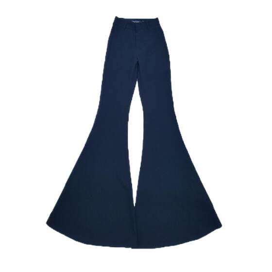 [Front zipper loudspeaker] AOAOMISSSHOP AoAojia high-waisted black suit pants trousers