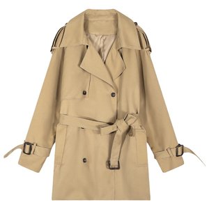 
Luoluofengfeng coat for women 2025 new early autumn lace-up waistcoat small autumn dress khaki