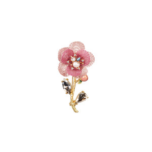 
Shes Ai Zi Wei Ai's Overture Original Flour Camellia Brooch High-end Boxer Pin High-end Light Luxury Accessories