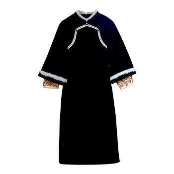 New Chinese style large size winter plus velvet fake two-piece cheongsam