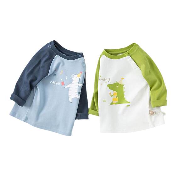 David Bella boys long-sleeved T-shirt children's tops children's clothing pure cotton spring clothes baby baby boy base shirt
