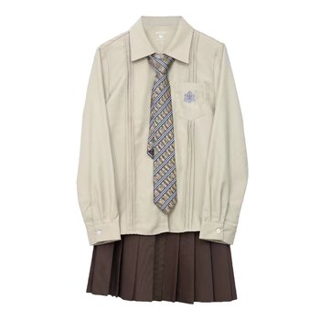 A Che Jia size jk milk yellow shirt short skirt set
