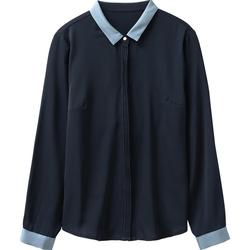 Yingmeijia Solid Color Silk Shirt Tops Women's Temperament Fashion Commuting Slim Professional Style Ol Mulberry Silk Shirt