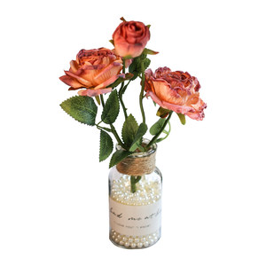 
French oil painting, burnt edge imitation rose car interior accessories suitable for car ornaments, water cup holder decoration, car bouquet atmosphere