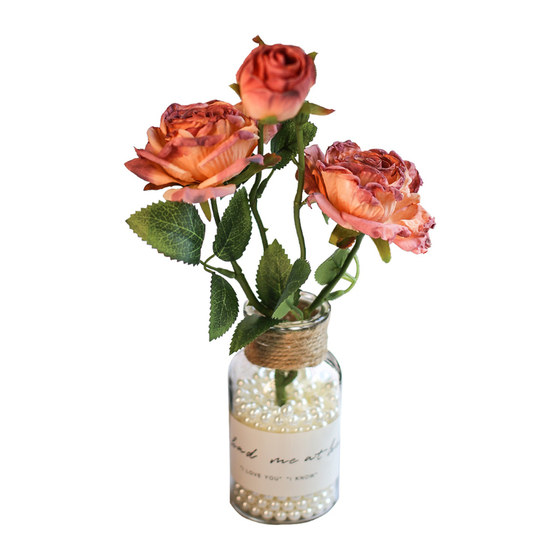 
French oil painting, burnt edge imitation rose car interior accessories suitable for car ornaments, water cup holder decoration, car bouquet atmosphere