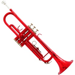 Heng Yun Musical Instrument B Flat Trumpet Three-tone Trumpet Red Paint Spray-painted Carved Trumpet Manufacturer Direct Sales Sf Express
