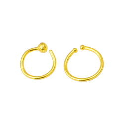 999 Pure Gold Ear Stick Ring Earring