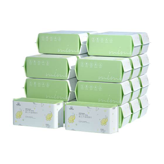 Cotton secrets, softened towels, dry and wet dual -use non -pure cotton soft towels, newborn babies 100 pump 12 packs
