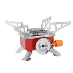 Outdoor mini small square furnace gas stove portable folding card furnace camping stove picnic utensils connecting to long air