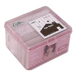 Fine shiny transparent storage box with lid, high-looking ins desktop small card account, multi-functional dust-proof storage box