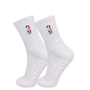 
NBA casual basketball socks for boys, high tube comfort, American fans, white long tube towel bottom thickened sports socks