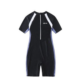 
Children's one-piece flat horn swimsuit junior and senior high school training