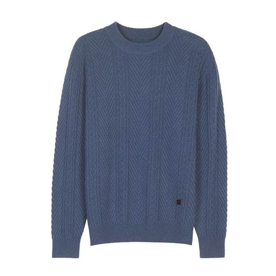 
Deer King 100% pure cashmere sweater men's half-height round neck business warm knitted sweater pullover autumn and winter new style