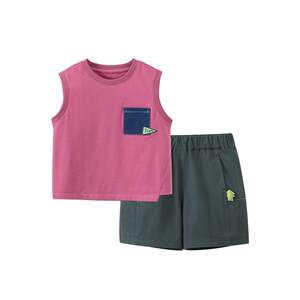 
[7A Antibacterial Cooling Feel] Qiqi Bear Baby Vest Set Pure Cotton Summer Boys 2026 New Children's Two-piece Set