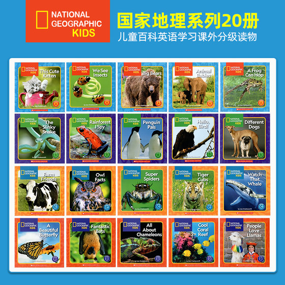 现货 国家地理系列20册A-D 英文原版绘本 National Geographic Kids Guided Reader Pack A-D 儿童百科英语学习课外分级读物