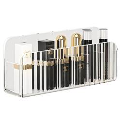 Cosmetics storage box behind mirror cabinet door