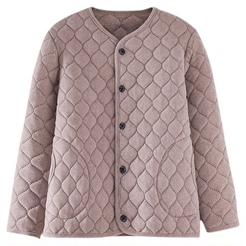 Mother's Autumn and Winter Short Solid Color German Velvet Warm Cotton Coat