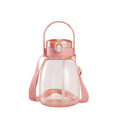 Internet celebrity big belly cup 1300ml large capacity plastic water cup outdoor sports kettle student portable children's straw cup