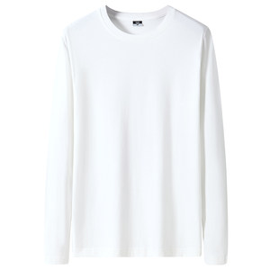 
Cotton brand men's long-sleeved pure cotton T-shirt Spring and Autumn Youth Solid Color T-shirt Base Shirt Round Neck Men's Top