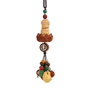
Car pendant, car pendant, Guanyin car rearview mirror, Buddha protection and safety pendant for men and women, jujube wood car ornaments