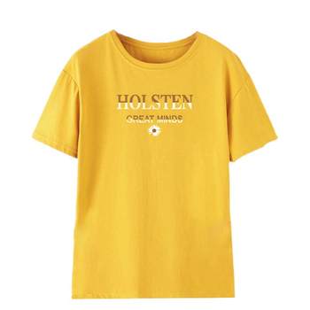 
Summer pure cotton literary loose printed T-shirt