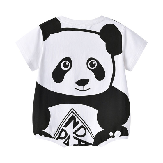 Baby clothes Summer short -sleeved hack baby parent -child panda fart clothes cute super cute conjoined dress summer clothes thin
