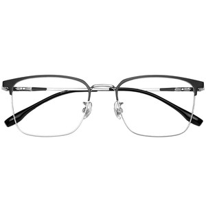 
Myopia glasses for men can be equipped with professional online Zeiss pure titanium half-frame color-changing anti-blue light eye frames