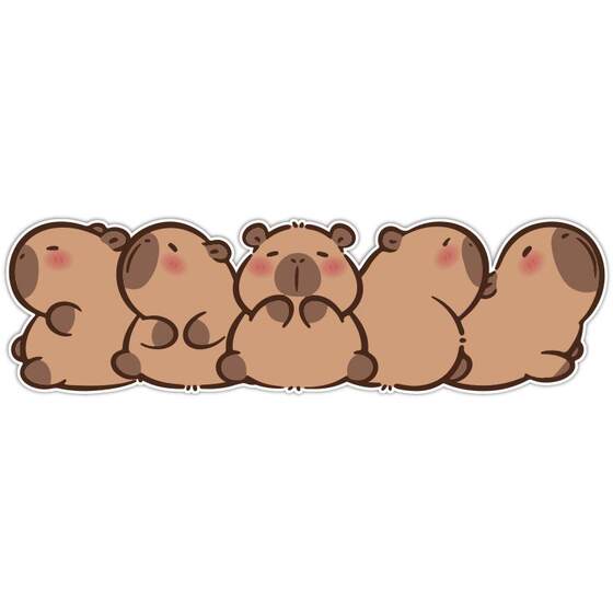 
Car stickers large strip scratch cover bumper scratch car body sticker creative capibala decoration