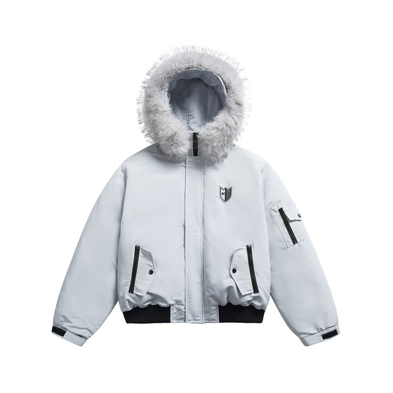 Men's American retro fur collar hooded cotton coat for men and women 2025 winter trendy brand couple warm and thickened cotton coat jacket