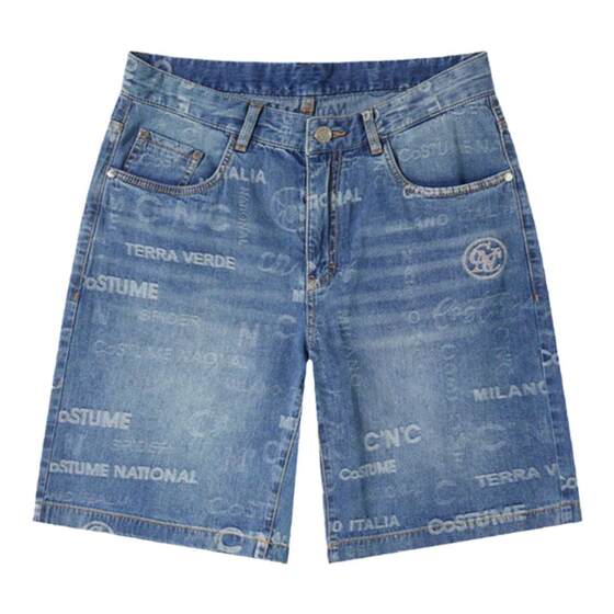 
[Heavy Industry Diamond] CNC Men's Outlet Summer Flower Edition Denim Shorts Men's High-end Light Luxury Trendy Pants