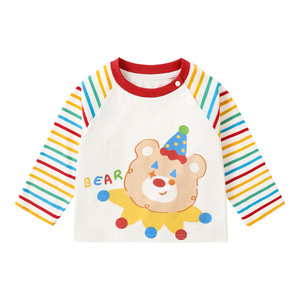 
Kaka Panda Baby Casual Long Sleeve T-shirt Spring and Autumn Children's Cartoon Clothes Spring Clothing Children's Clothing Boys' Tops Spring
