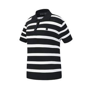 
He Muni's same style FILA striped shirt women's knitted shirt 2026 summer new golf sports short-sleeved top
