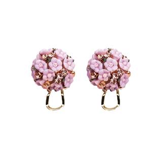 Purple ceramic flower earrings, elegant and elegant, 2026 new trendy sterling silver, high-end fashion, unique earrings for women