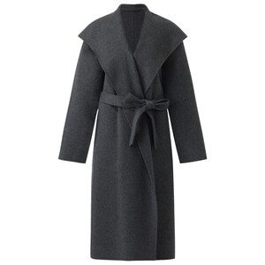 
Gloria grey pure wool coat for women in winter new British style mid-length jacket 1CNC6N390