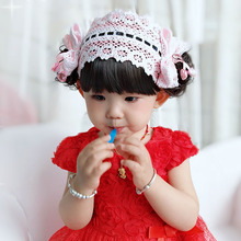Детский парик с детскими аксессуарами тонкая девочка Головной цветок Принцесса Лю Хай 1 - 3 месяца 600 дней года