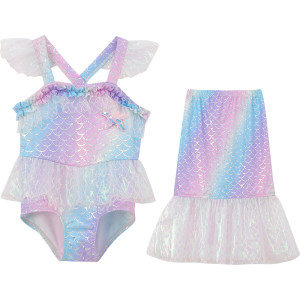 
Girls Mermaid Tail Swimsuit Summer 2026 New Style Children's Swimsuit Set Little Girl Princess Swimsuit