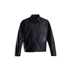 
Monster Guardians warrior series autumn and winter functional style cool three-dimensional padded embroidered leather jacket for men