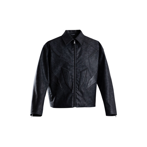 
Monster Guardians warrior series autumn and winter functional style cool three-dimensional padded embroidered leather jacket for men