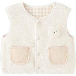 Ying's Baby Cute Warm Velvet Vest Home Clothing 2023 Autumn And Winter Warm Cute Bear Vest