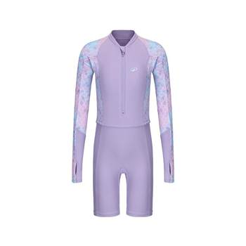 Decathlon girls one-piece long-sleeved sun protection swimsuit
