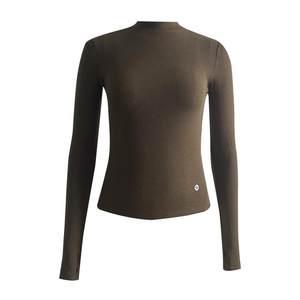 Lulla by Sea Mildness Light and Warm Ribbed Long Sleeve Paris Cashmere Feeling Autumn and Winter Round Neck Base Shirt
