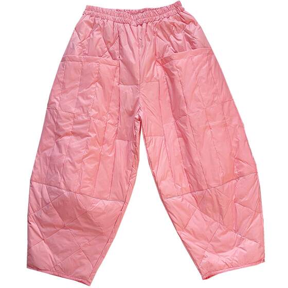 
Duck Down Pants Women's 2022 New Winter Loose Big Pocket European Fashion Trendy Slimming Fashionable Eight-Point Pants for Outerwear