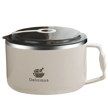 Stainless steel instant noodle bowl dormitory uses students to cover the bowl square
