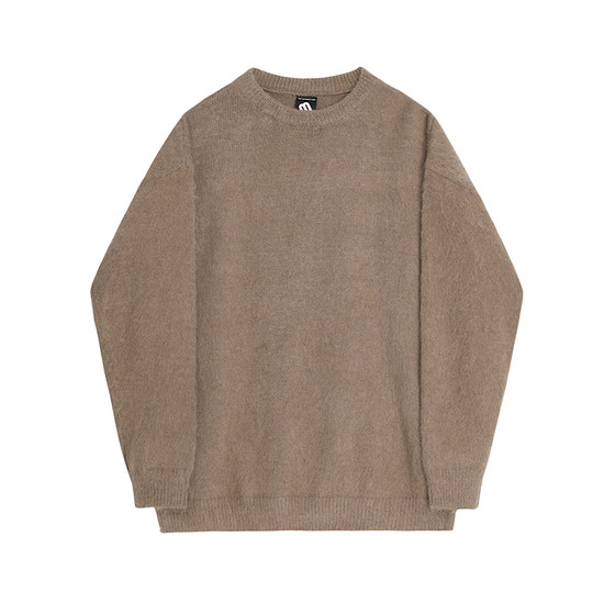 
MRCYC mohair pullover sweater for men in winter round neck warm inner wear Korean loose lazy style knitted sweater