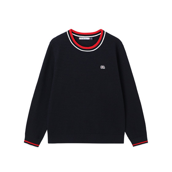 
ELLE ACTIVE women's sports t-shirt simple waffle jacquard sweater comfortable and versatile long-sleeved bottoming shirt for women
