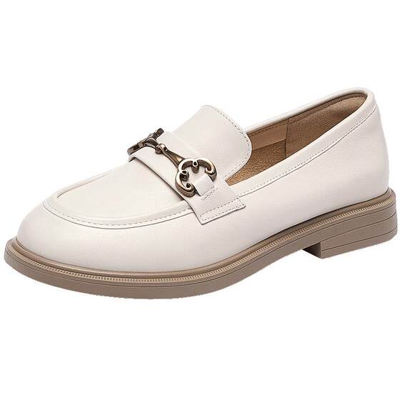 
Camel Women's Shoes Spring and Summer Thick Heel Loafers Women's Genuine Leather Flat Shoes British Style Small Leather Shoes for Women